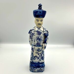 Chinese Qing Dynasty Blue and White Porcelain Figurine